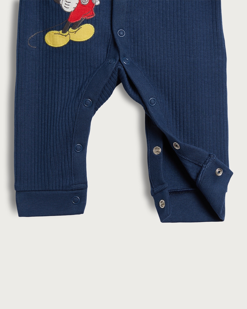 image 1 of Disney Mickey Mouse 2-Pack Cotton Rich Sleepsuits in Multi Blue