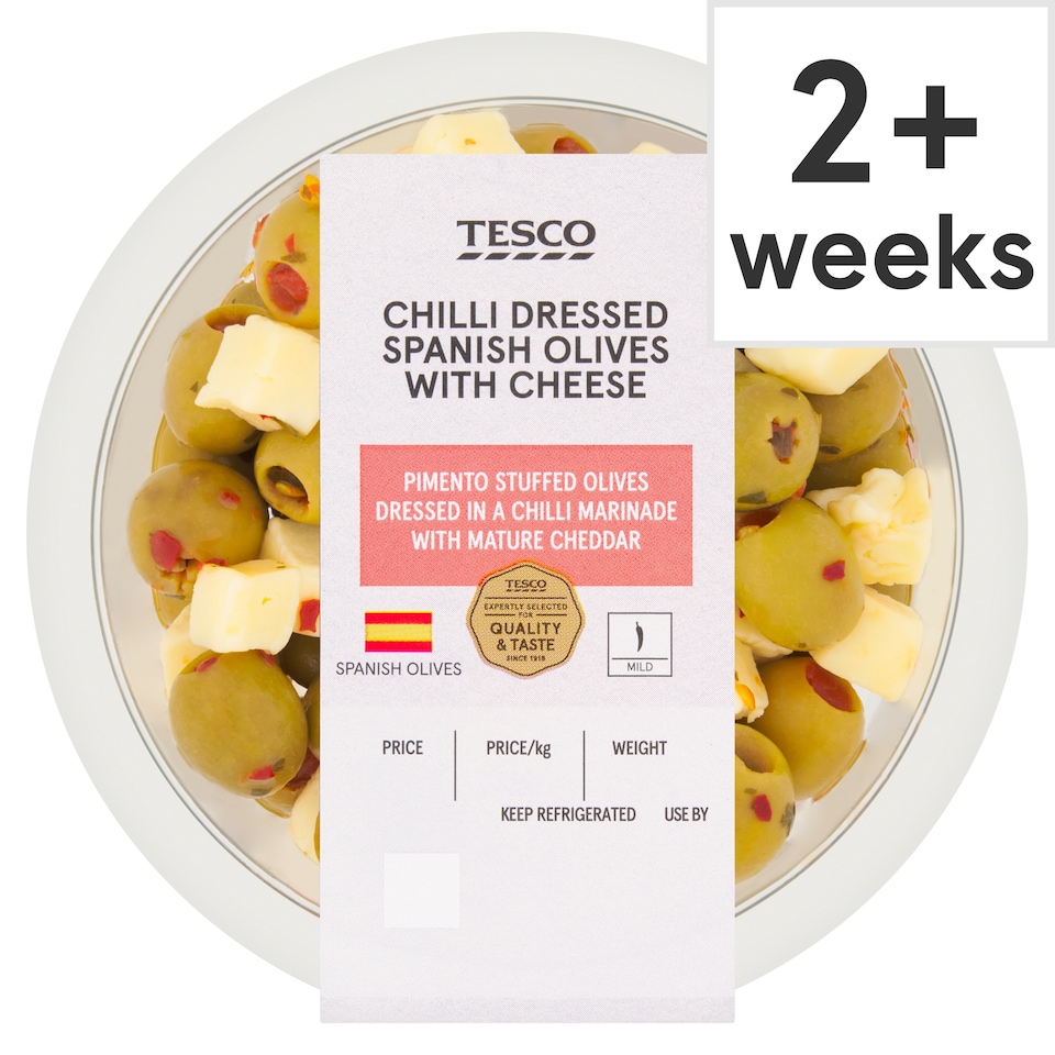 Tesco Chilli Spanish Olives With Cheese 160G