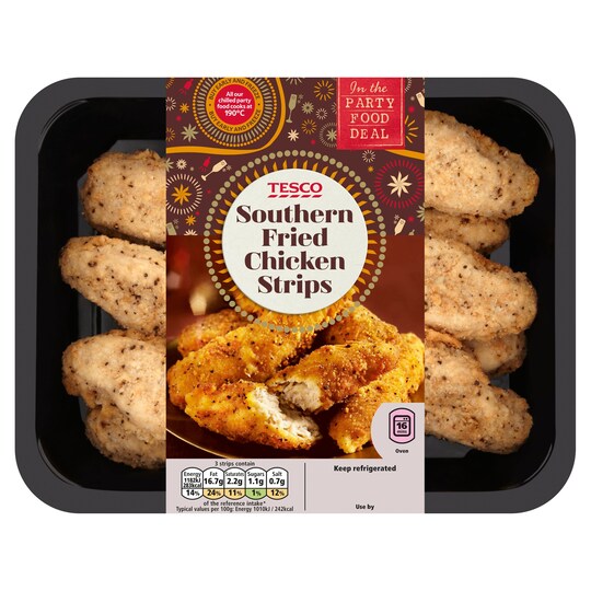Tesco Southern Fried Chicken Strips 375G Tesco Groceries