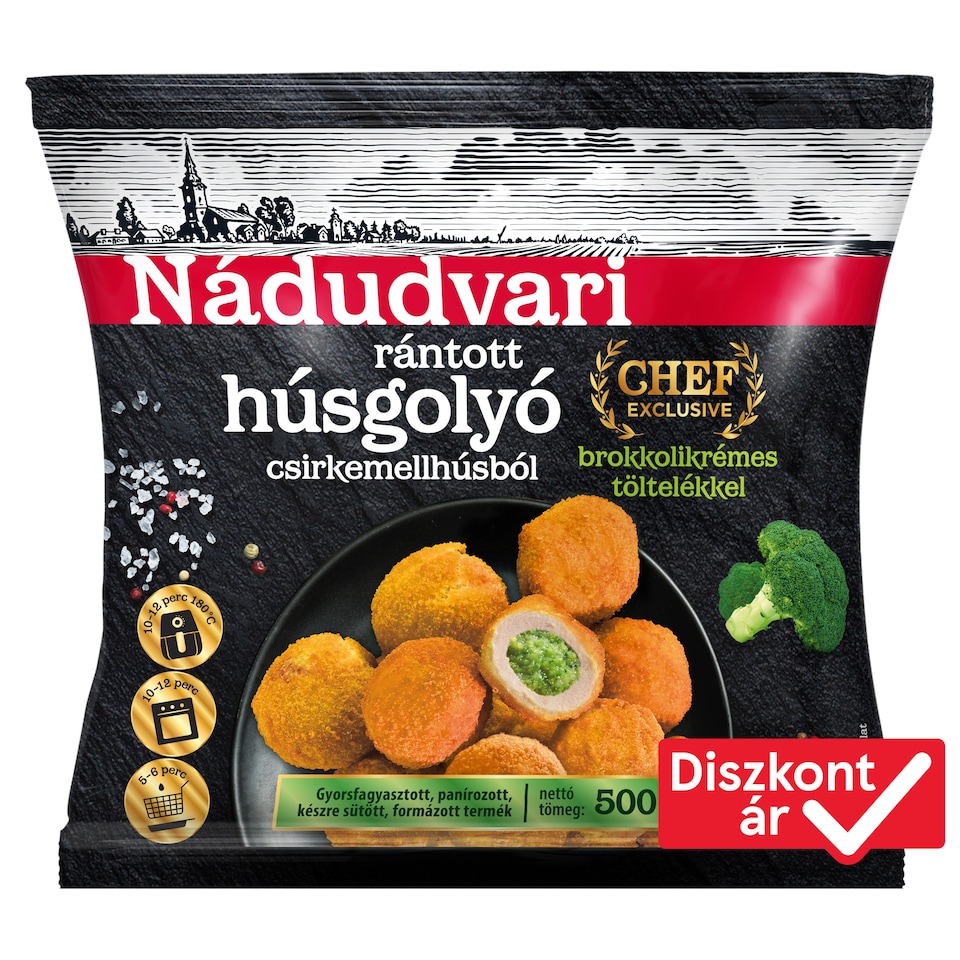 Nádudvari rántott húsgolyó csirkemellhúsból brokkolis töltelékkel 500 g