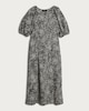 image 4 of F&F Polka Dot Puff Sleeve Midi Dress in Multi Black White