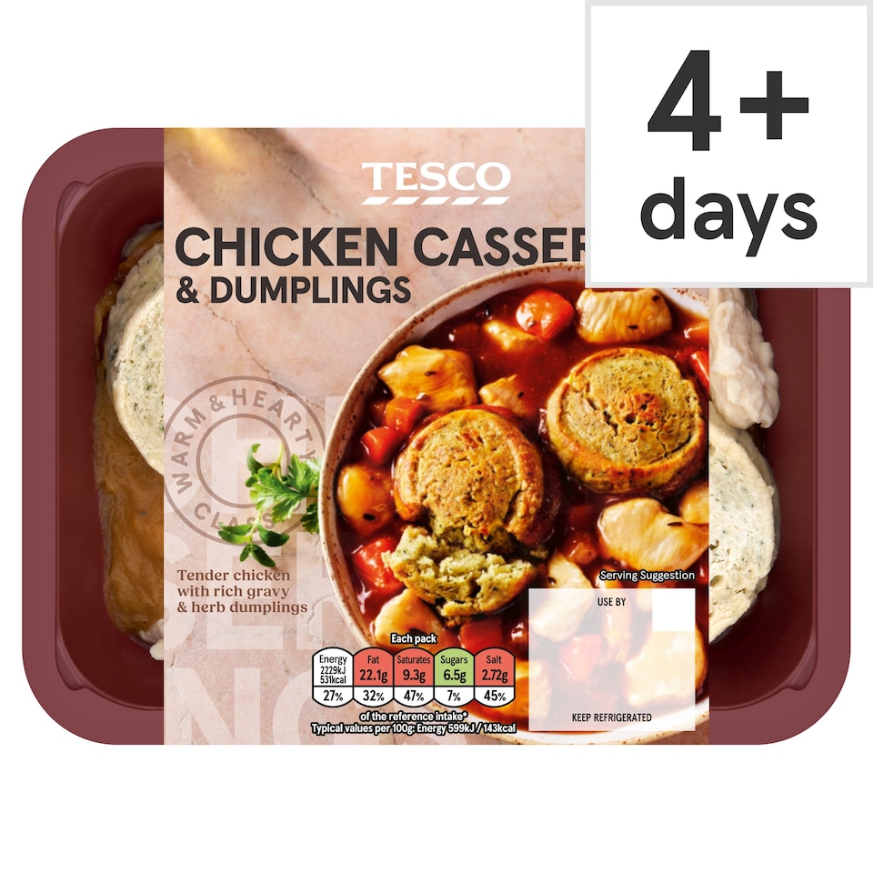 Tesco Chicken Casserole & Dumplings 400G