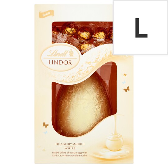 Lindt Lindor White Chocolate Egg With Truffles 285G Tesco Groceries