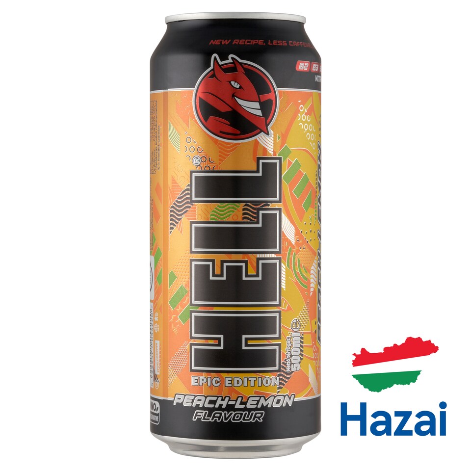 HELL Epic Edition piros őszibarack citrom lime futtifruttiízű koffeintartalmú szénsavas ital 500 ml  1. kép