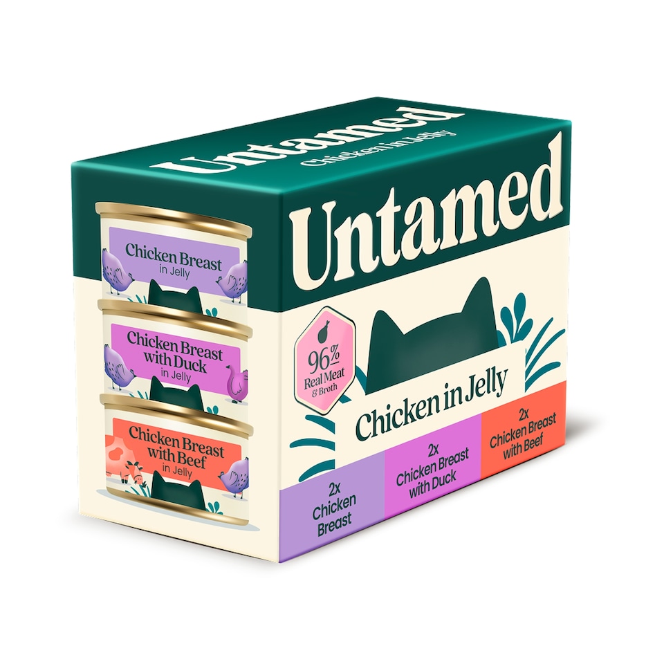 image 1 of Untamed Chicken Selection Box in Jelly Cat Food 6 x 75G 
