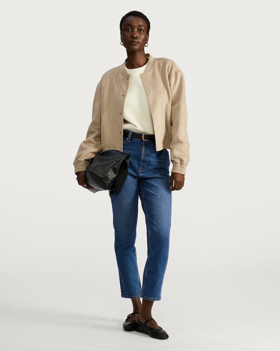image 1 of F&F Slim Ankle Grazer Jeans in Blue