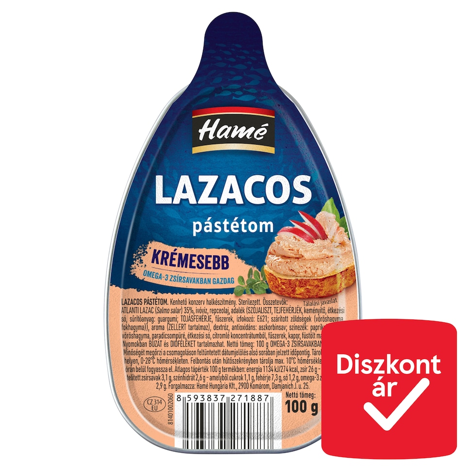 Hamé lazacos pástétom 100 g