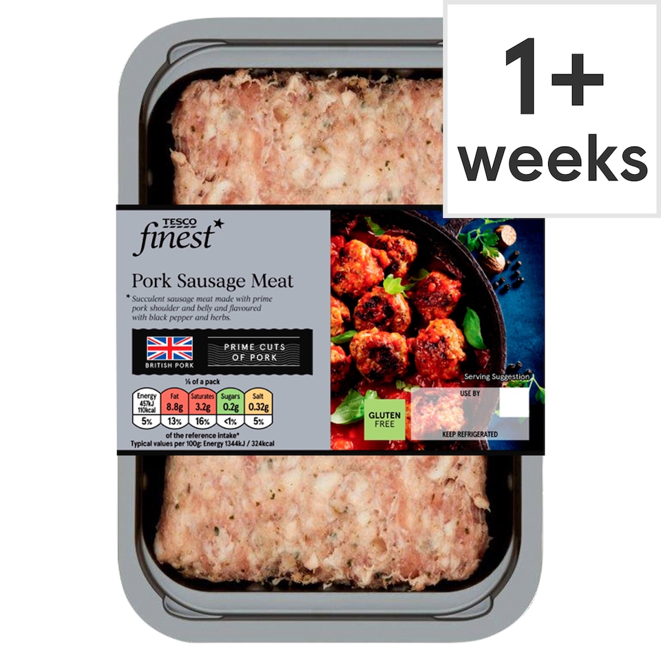 Tesco Finest Pork Sausage Meat 350G