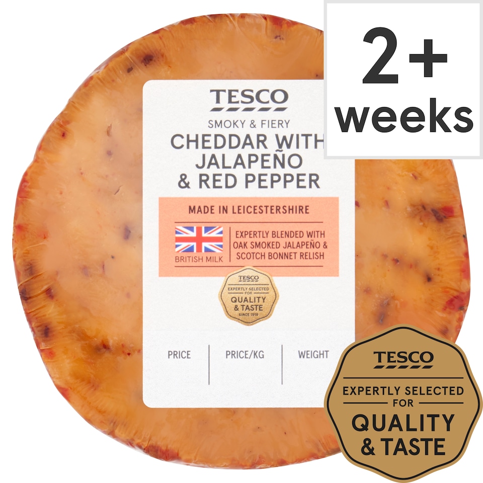 Tesco Oak Smoked Jalapeno & Red Pepper Cheddar 180g
