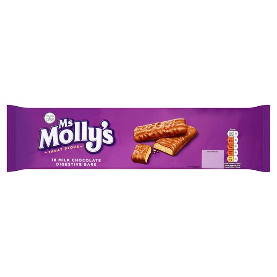 Ms Molly's 18 Milk Chocolate Digestive Bars Tesco Groceries