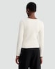 image 3 of F&F Ribbed Seamfree V Neck Button Front Top in Cream