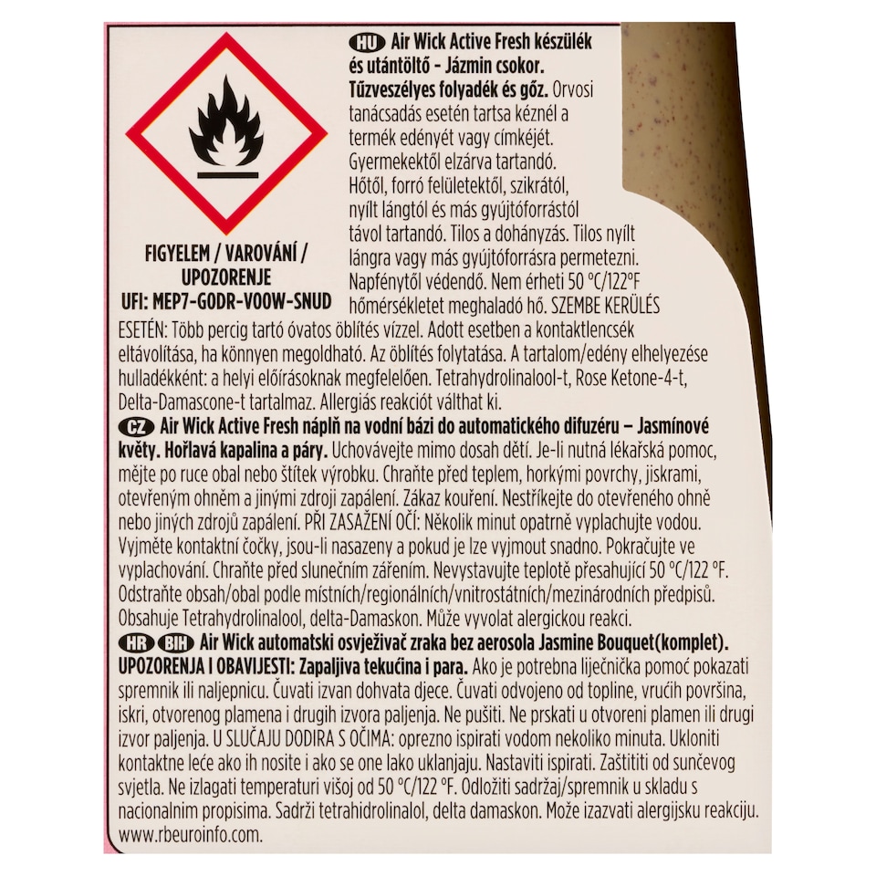 Obrázek 1 pro produkt Air Wick Active Fresh automatický difuzér a náplň na vodní bázi - Jasmínové květy 228ml