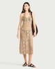 image 2 of F&F Knitted Floral Beach Midi Dress in Gold