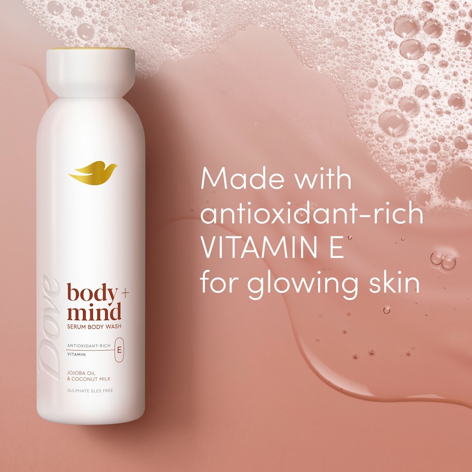 image 1 of Dove Body + Mind Jojoba Oil & Coconut Milk Bodywash Serum 350ml