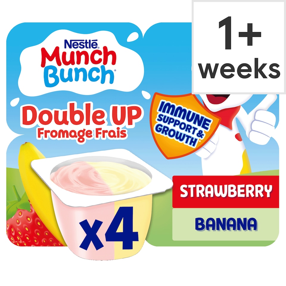 Munch Bunch Double Up Strawberry Banana Fromage Frais 4X85g