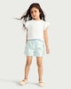 image 3 of F&F Girls Pure Cotton Frill Waist Shorts in Blue