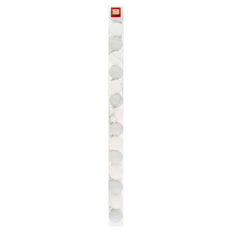 Tesco Ozdoby biele 40 mm 15 ks