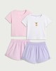 image 1 of F&F Girls 2-Pack Cotton Rich Deer Print Pyjama Sets in Multi
