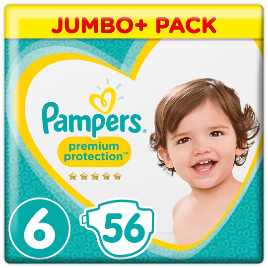 PAMP PREM PROTN Size 6 Jumbo+ Pack 56 Nappies Tesco Groceries