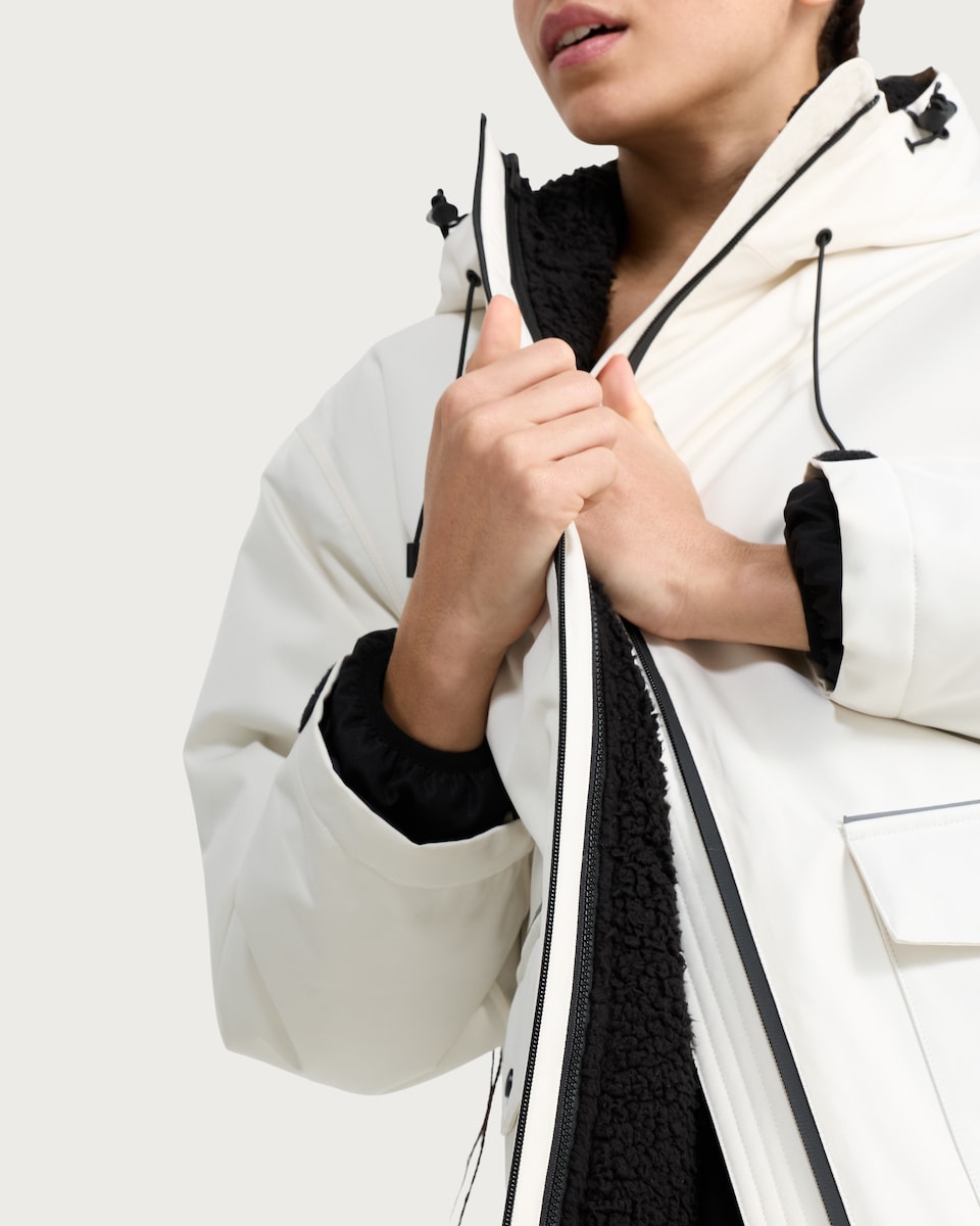 image 1 of F&F Active EVERYWEATHER 3 in 1 Waterproof All Weather Robe in Cream