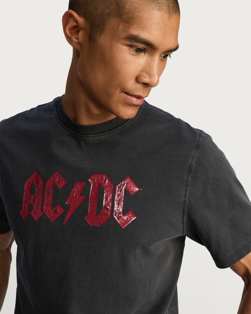 image 1 of AC/DC Band Graphic T-Shirt in Grey