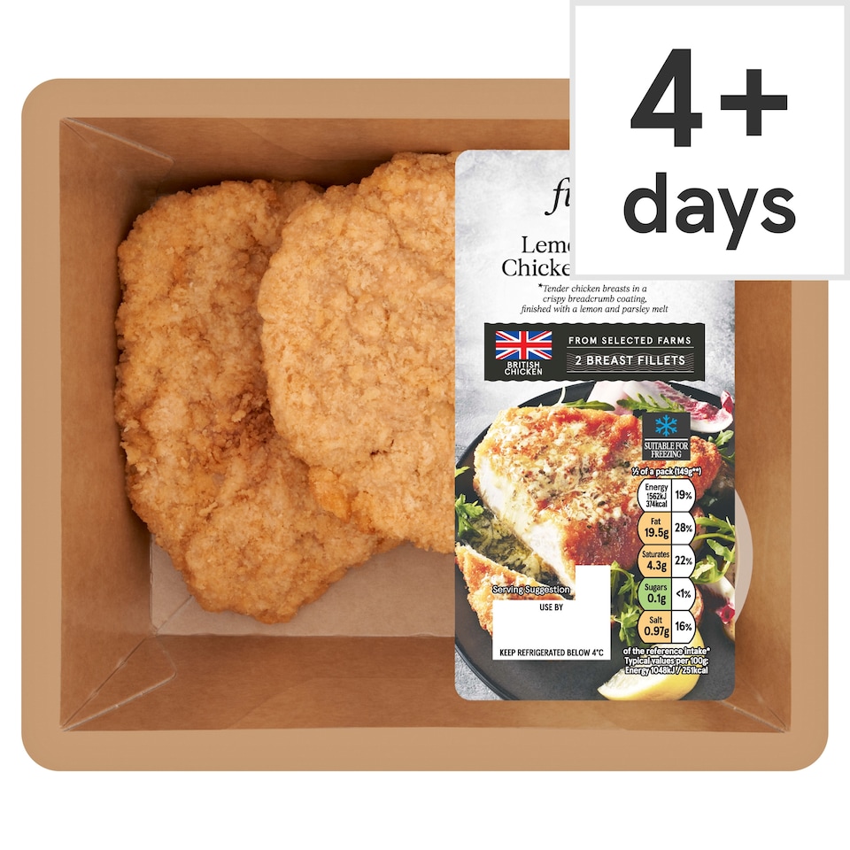 Tesco Finest Lemon Crispy Chicken Schnitzel 355g