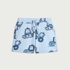 F&F Boys Cotton Rich Tractor Print Shorts in Blue