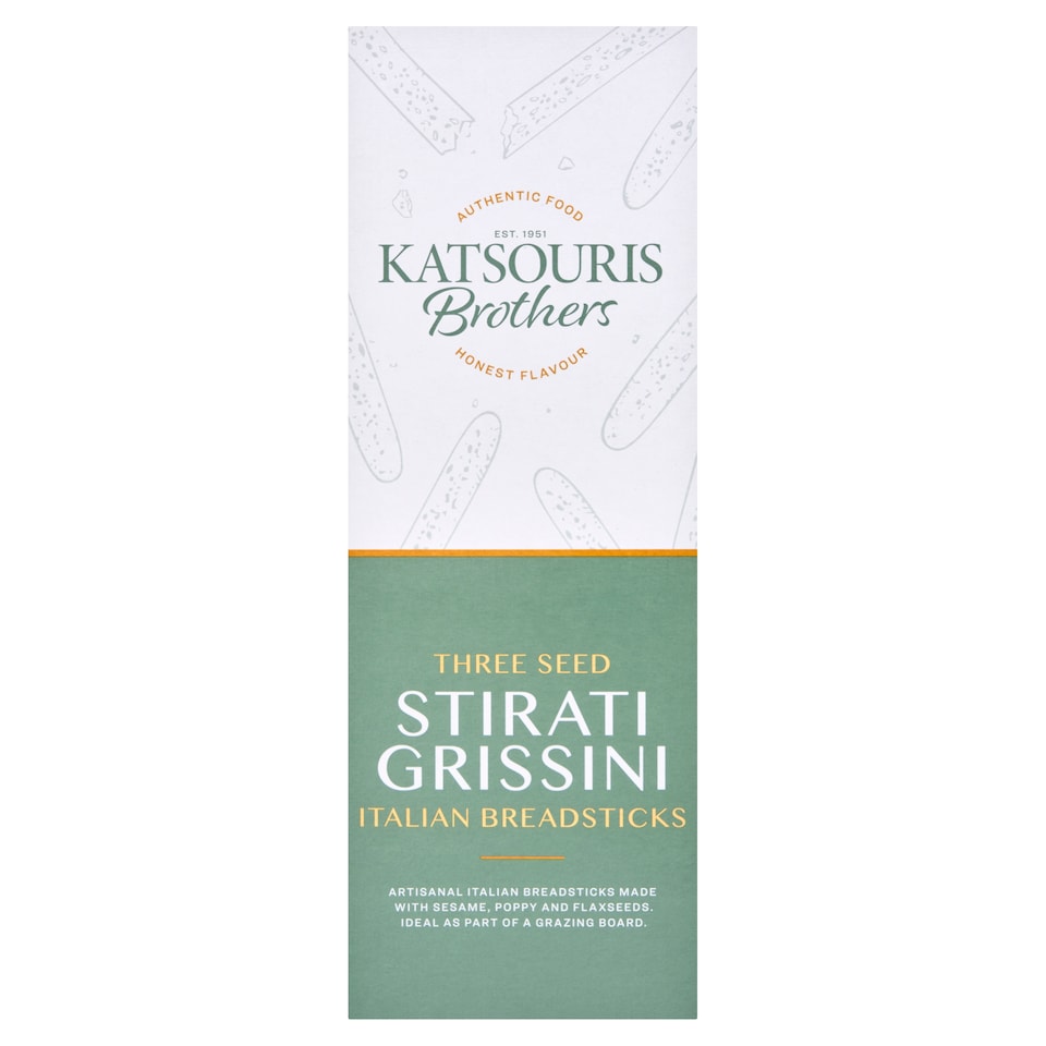Katsouris Brothers Three Seed Stirati Grissini Italian Breadsticks 100g