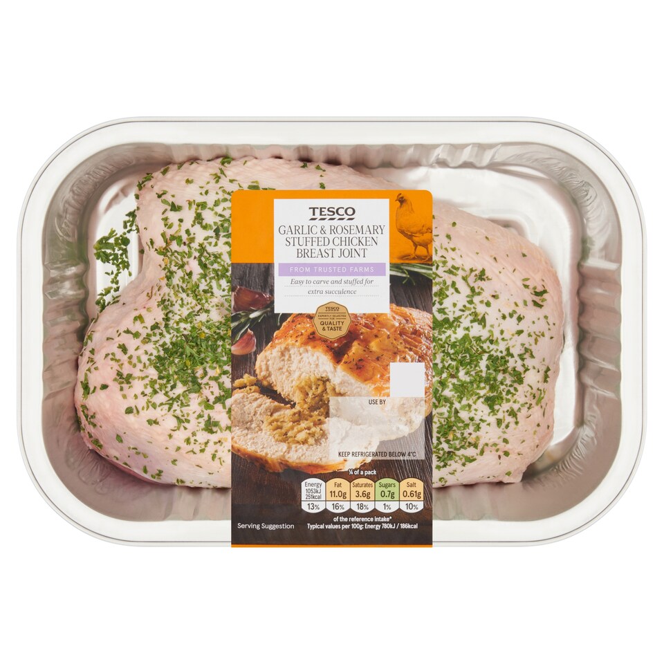 Tesco Garlic and Rosemary stuffed Chicken Breast Joint 630g.