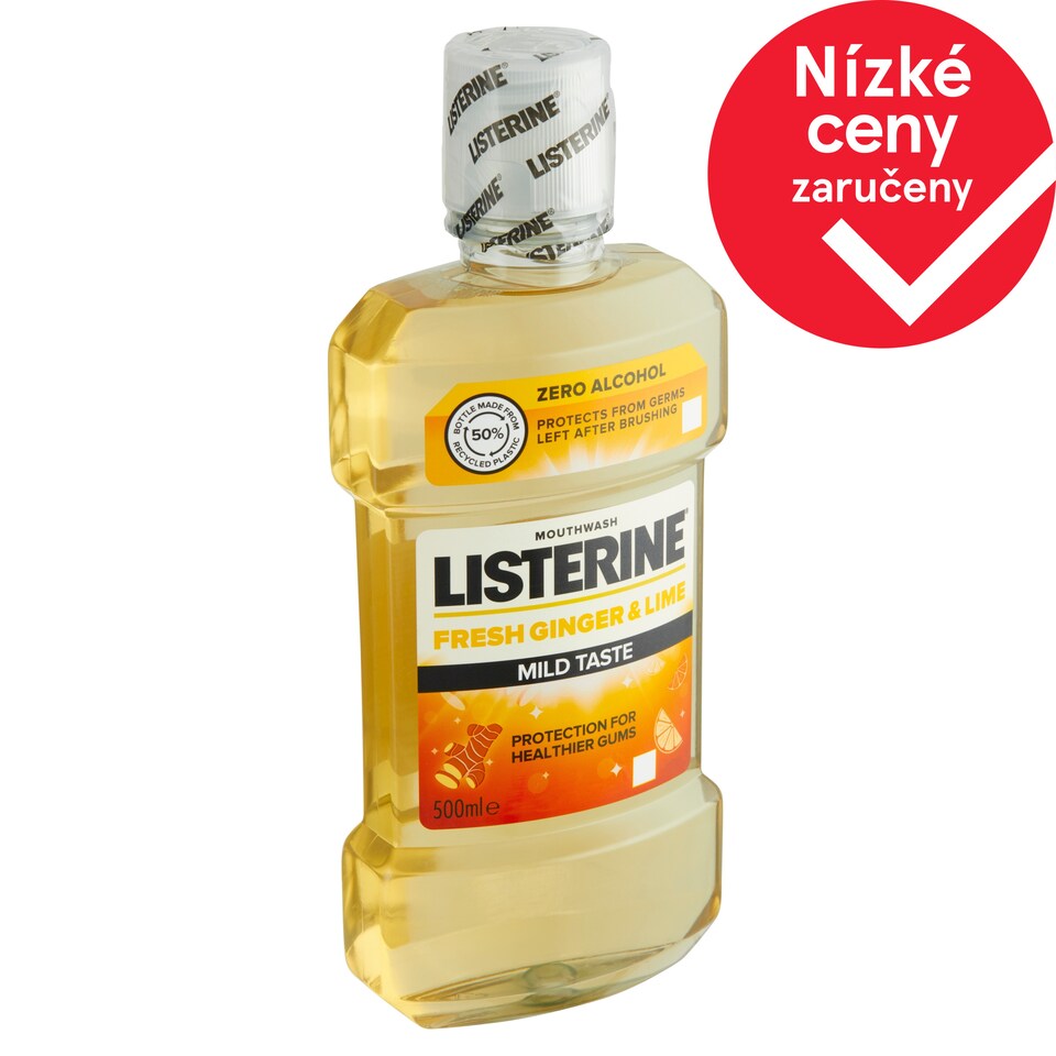 Listerine Fresh Ginger & Lime Mild Taste Mouthwash 500ml