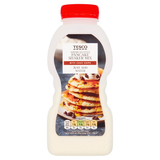 Tesco American Pancake Shaker Mix With Chocolate Chips 155G Tesco
