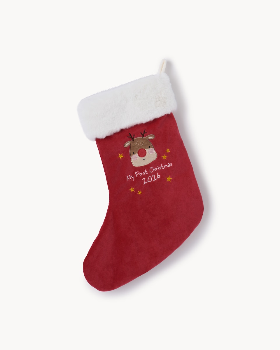 image 1 of Christmas Baby First Christmas Stocking in Red