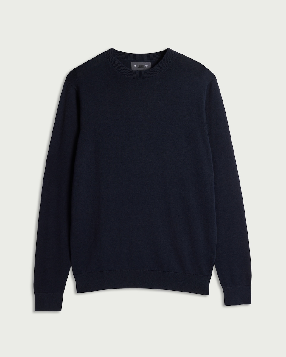 image 1 of F&F Pure Cotton Crew Neck Jumper in Navy