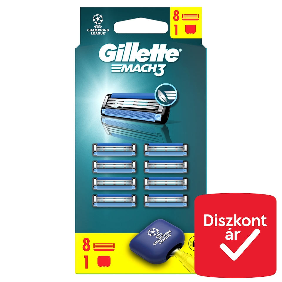 image 1 of Gillette Mach3 Razor Cart Refills for Men, 8 Gillette 3-Blade Refills