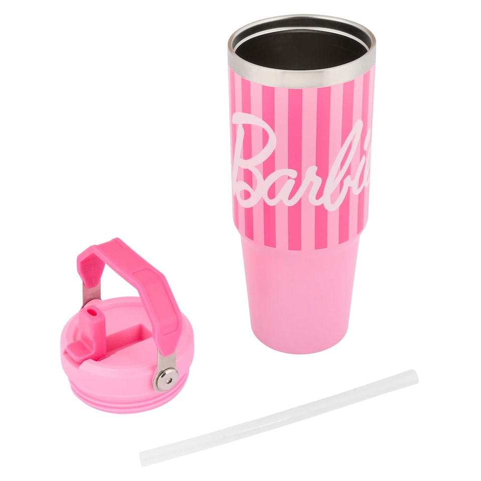image 1 of Barbie Stripe Top Handle Hydra Tourer Water Bottle 900ml