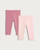 image 1 of F&F Baby 2-Pack Fleece Lined Leggings in Pink