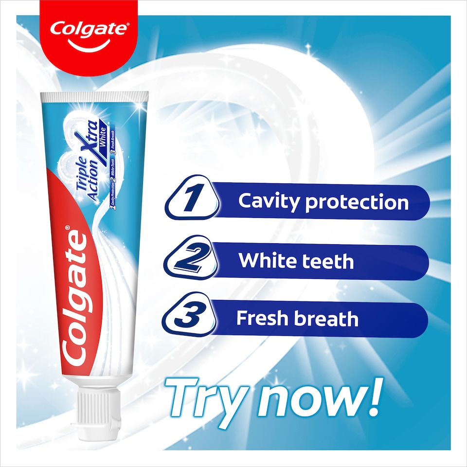 image 1 of Colgate Triple Action Xtra White Toothpaste 75ml