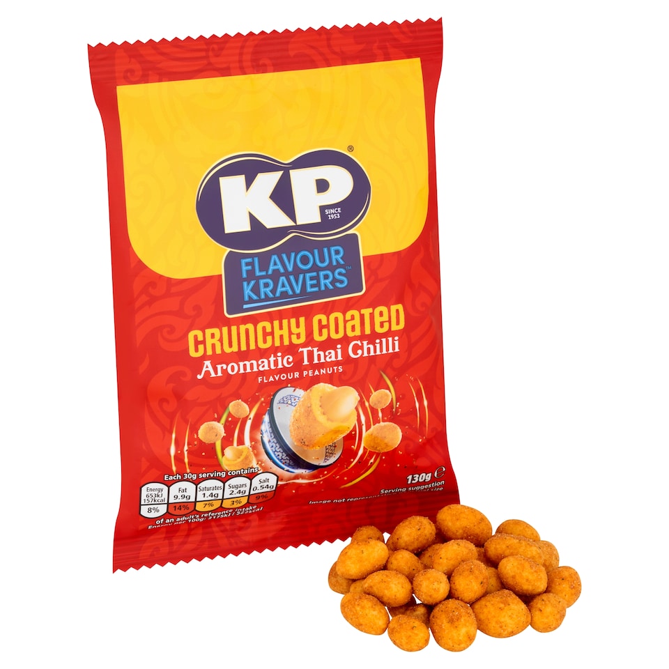 image 1 of Kp Flavour Kravers Thai Chilli Coated Peanuts 130G