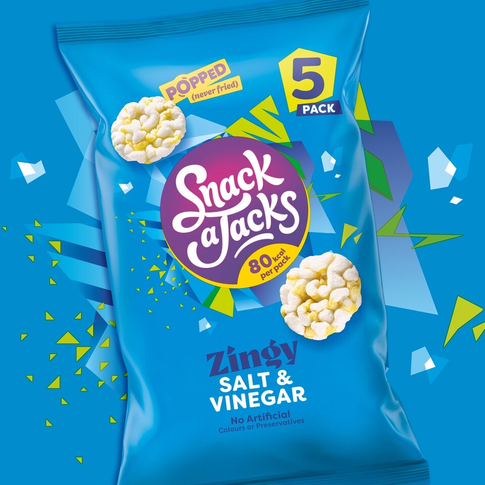 image 1 of Snack a Jacks Salt & Vinegar Rice Cakes Multipack Snacks 5x19g