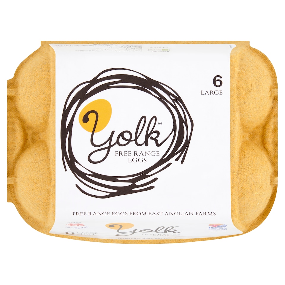 Yolk Free Range Eggs 6 Large 