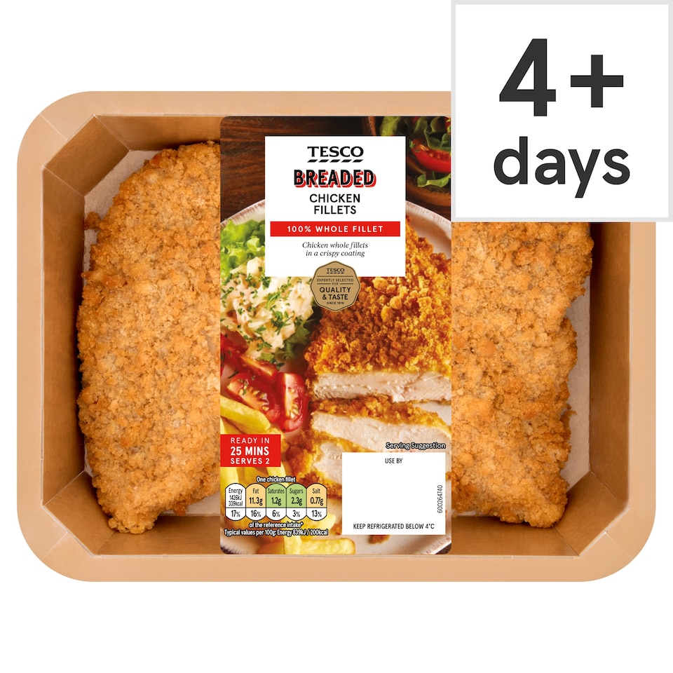 Tesco Breaded Chicken Fillets 350g
