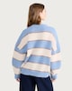 image 3 of The F&F Edit Knitted Fluffy Stripe Print Jumper in Multi Blue