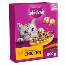 Whiskas Adult 1+ Dry Cat Food Biscuits Chicken 800G