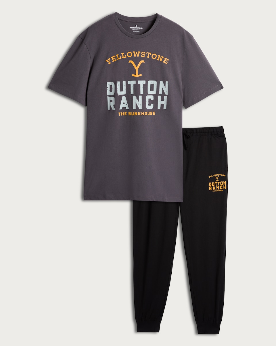 image 1 of Yellowstone Dutton Ranch Pure Cotton Pyjama Set in Multi