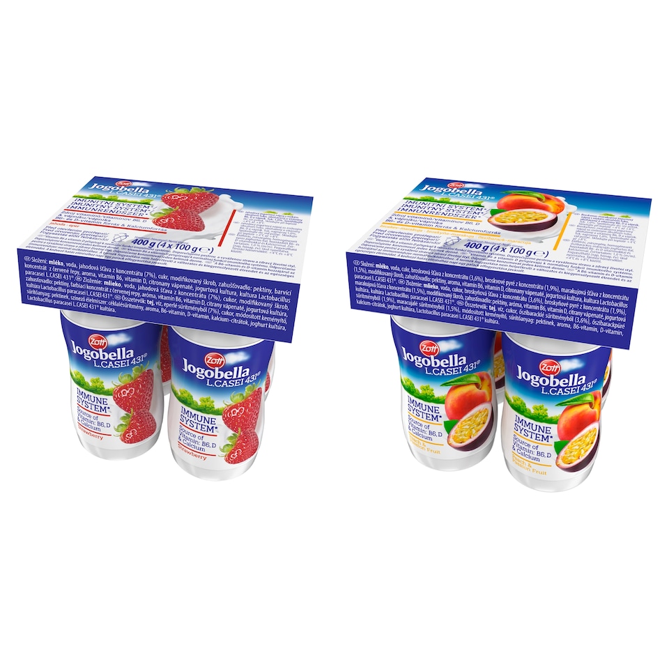 Zott Jogobella zsírszegény, joghurtos ital, hozzáadott B6- és D-vitaminokkal 4 x 100 g (400 g)