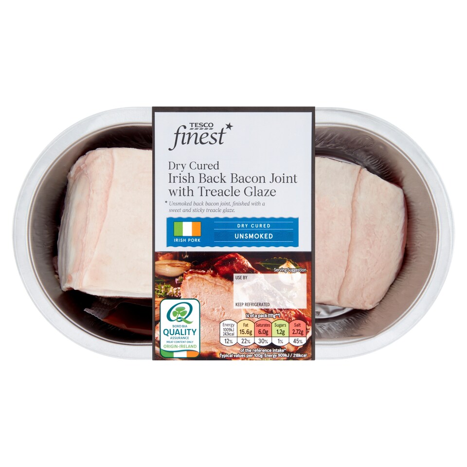 Tesco Finest Dry Cured Irish Back Bacon Joint 630G