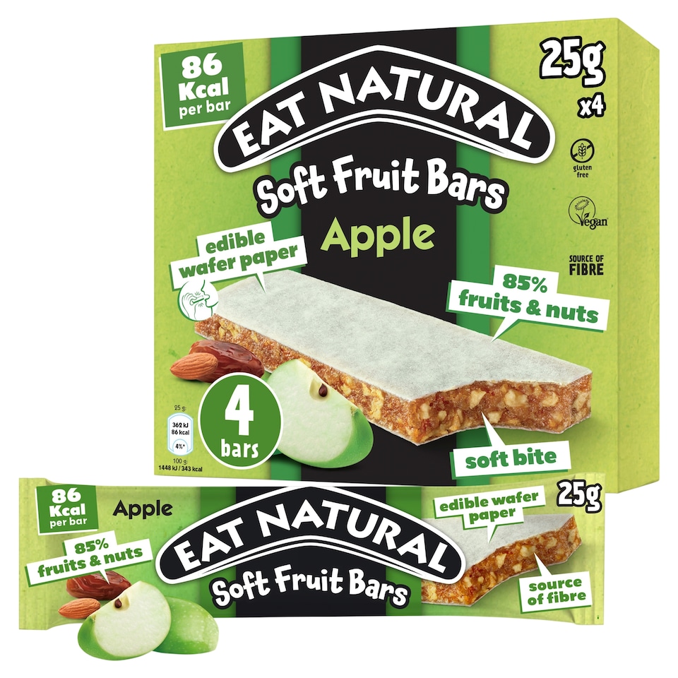 image 1 of Eat Natural Soft Fruit Bars Apple 4 x 25g
