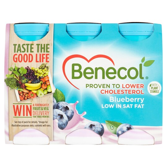 Benecol Blueberry Yogurt Drink 6X67.5G Tesco Groceries