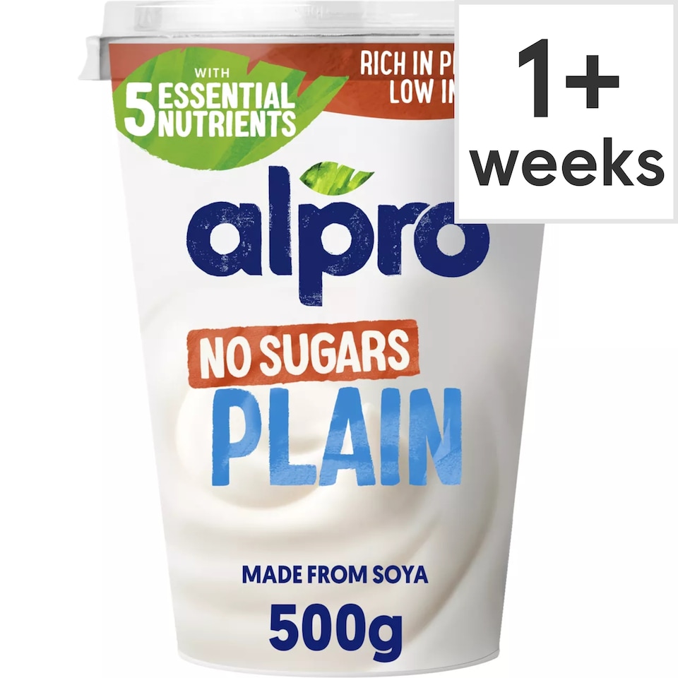 image 1 of Alpro Plain No Sugars Dairy Free Soya Yoghurt Alternative 500g