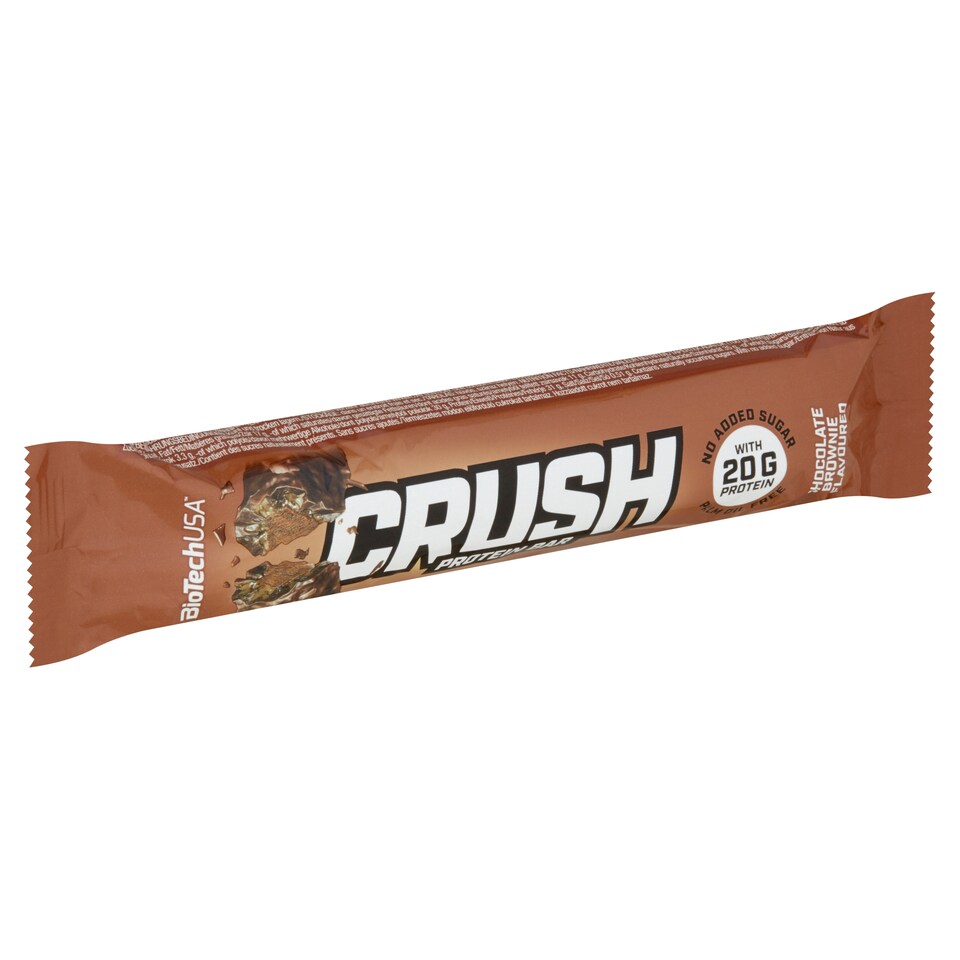 image 1 of BioTechUSA Crush Chocolate-Brownie Protein Bar with Caramel Flavoured Layer and Sweeter 64 g